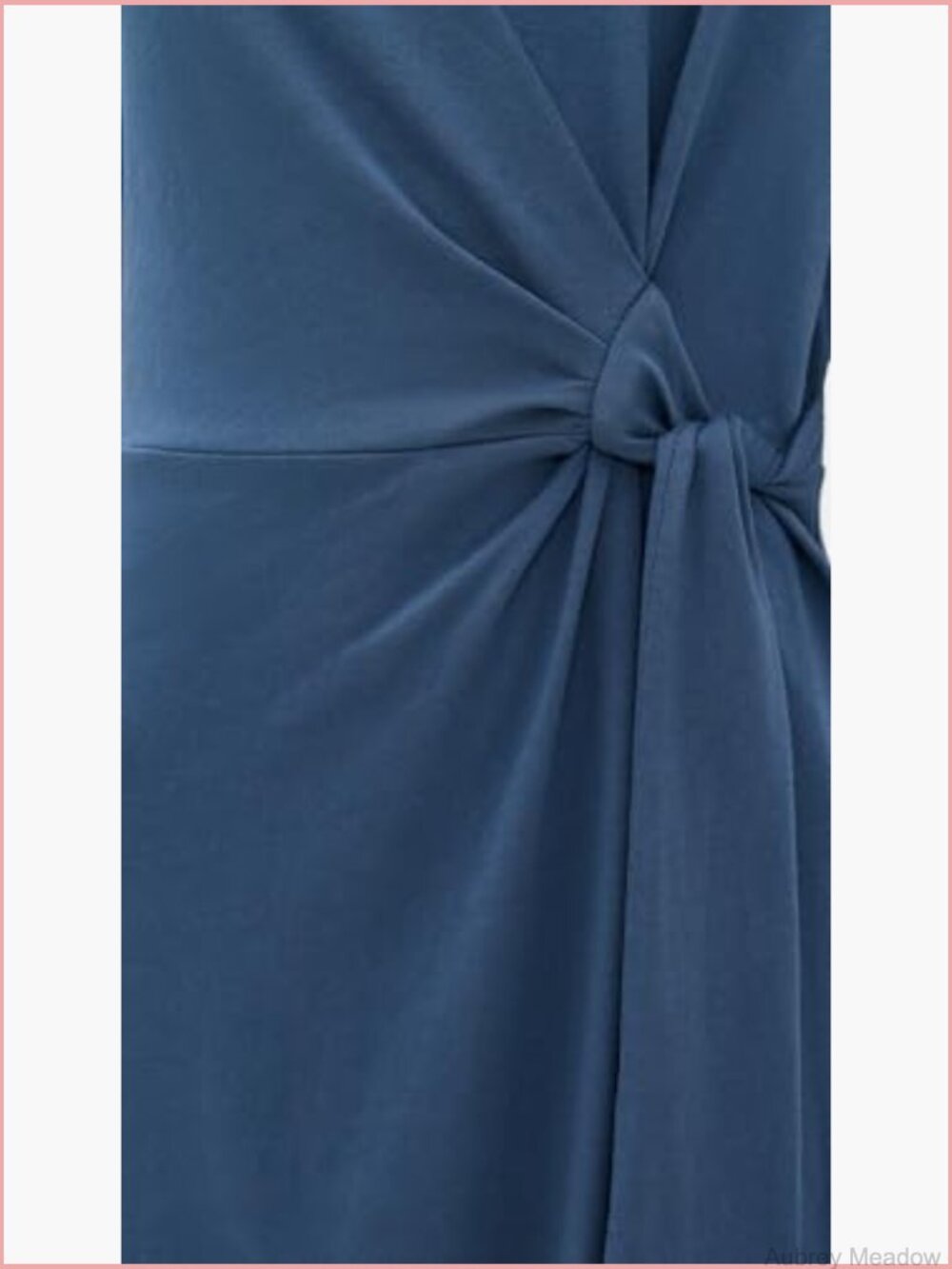 Wrap Midi Dress - Stretch Jersey, Crew Neck, Short Sleeves - Picture 6 of 6